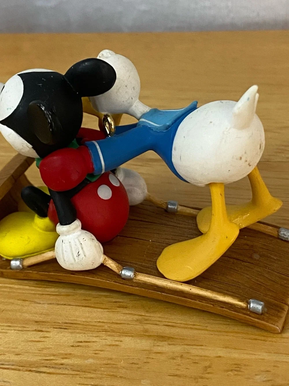 Vintage 1998 Runaway Toboggan Disney Mickey & Co Hallmark Keepsake Ornament Set